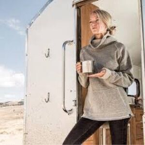 DUCKWORTH POWDER HIGH NECK WOOL BLEND PULLOVER LARGE